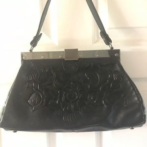 Patricia Nash black tooled leather purse